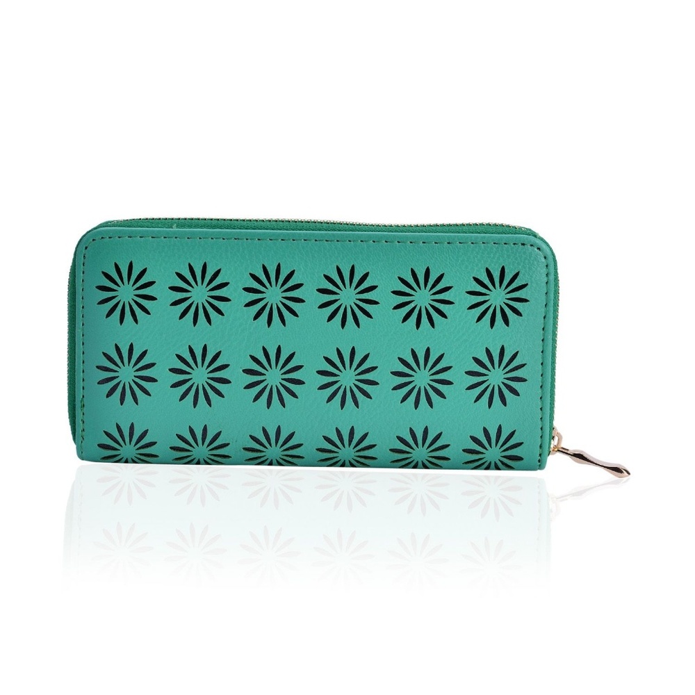 Pierced faux leather wallet (#2827)